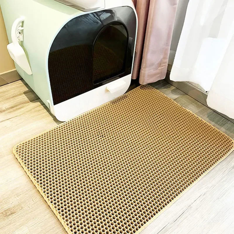 Cat Litter Mat Non Slip Big Pet Litter Box Filter Mat Double Layer Wear Resistant Waterproof Cat Litter Mat Pet Clean Supplies CB DROPSHIPPING