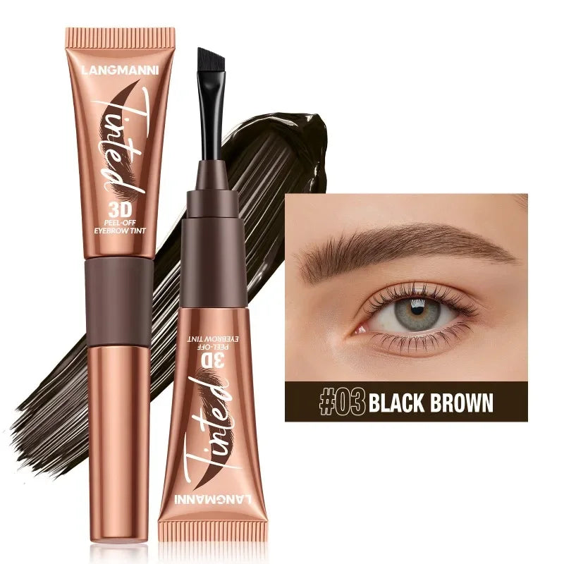 Peel Off Eyebrow Gel Cream Semi Permanent Brow Tint Long-Lasting Waterproof Transfer-Proof for Fuller Defined Brows Makeup