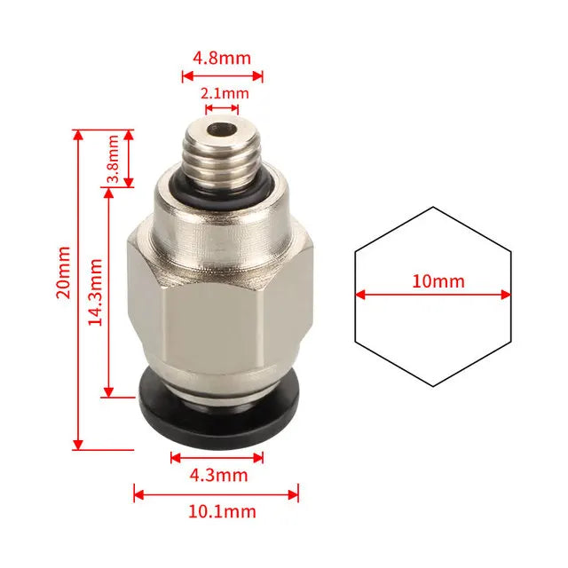 10Pcs PC4-M6 PC4-M10 PC6-01 Pneumatic Fitting PC4-M10 for Creality Ender 3/3 Pro/3 V2 Ender 5/5Pro/5 Plus CR-10 3D Printer Parts CB DROPSHIPPING