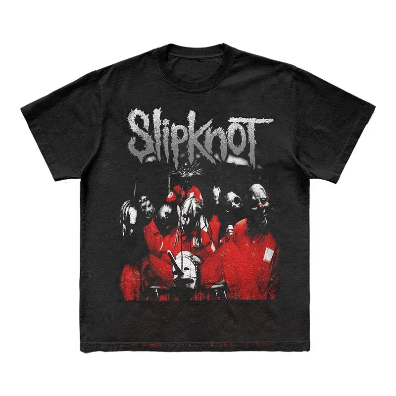 Photo SLIPKNOT Gothic Style Band T-Shirt Cotton Graphic Tee Men Women Summer Streetwear Top