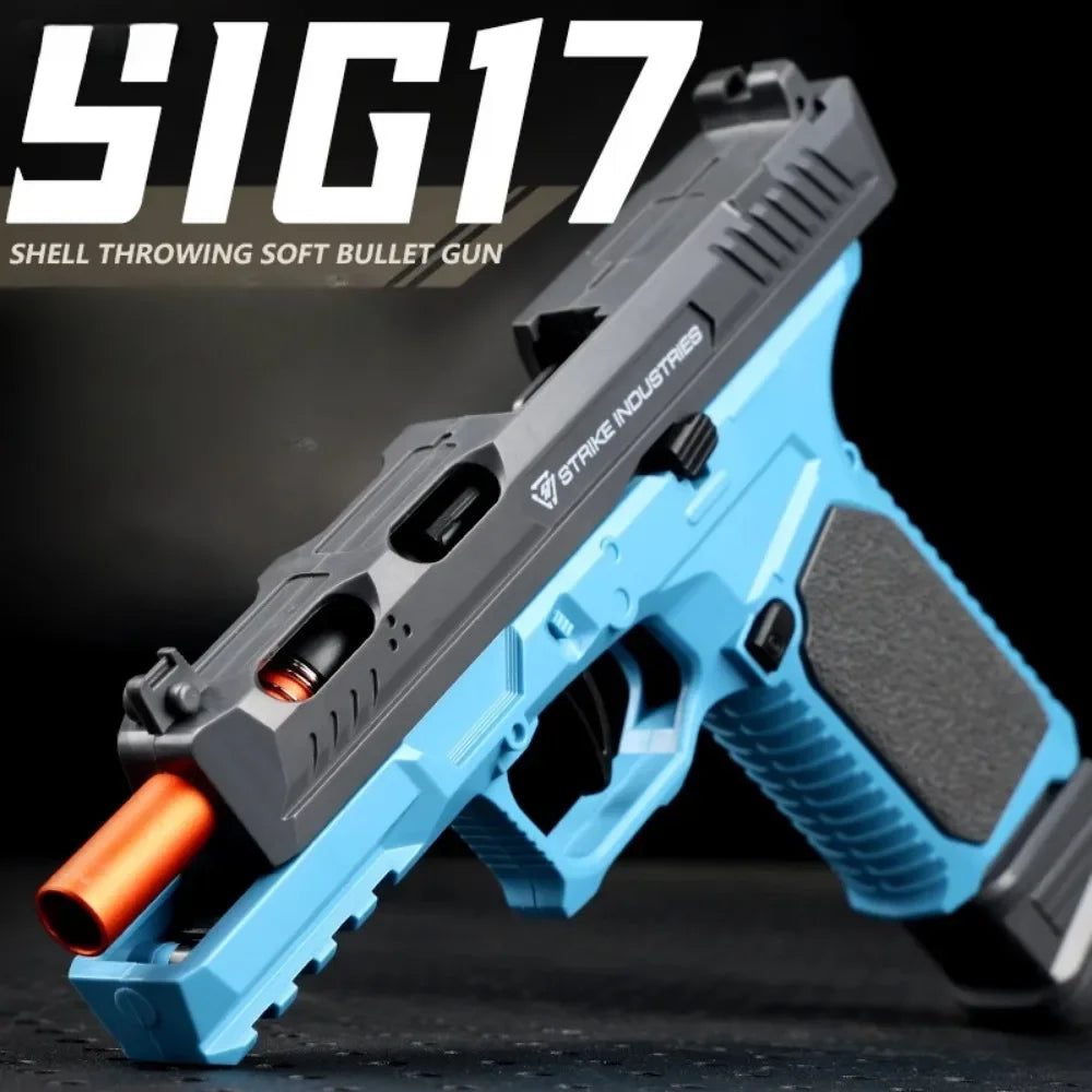P320 Shell Throwing Continuous Firing Blowback Soft Bullet Toy Gun Outdoor Sport Shooting Game Christmas Gift for Children