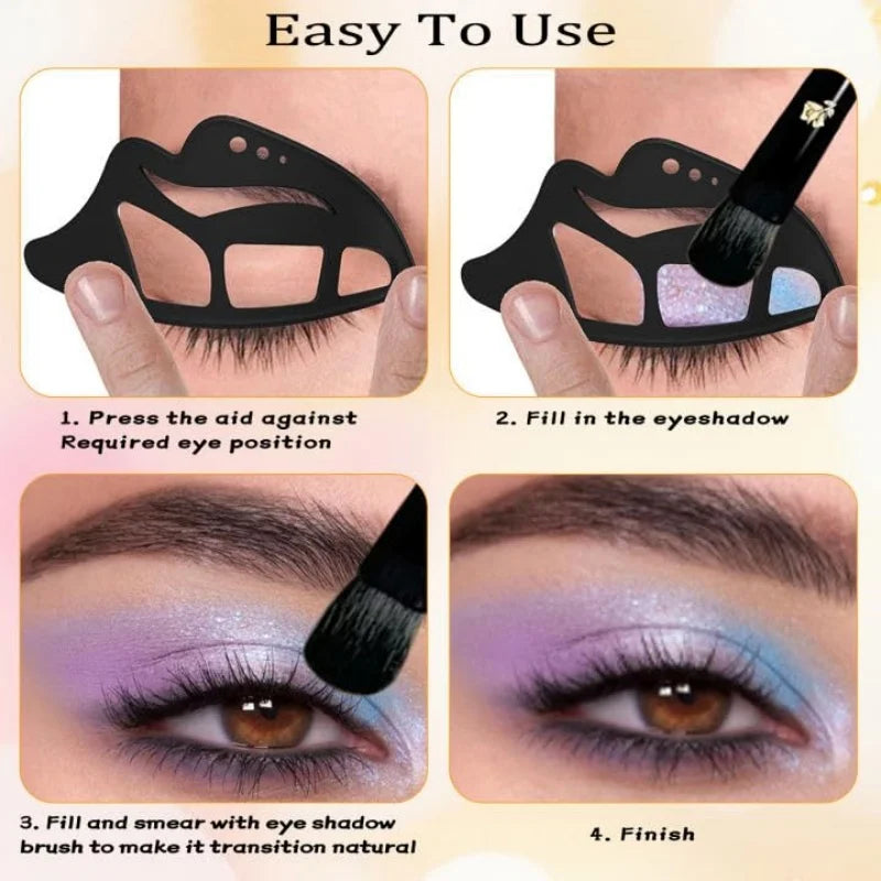 5 in 1 Eyeshadow Stencil Silicone Eyeshadow Tool Reusable Eye Makeup Aid Stencils Eyeliner Template for Beginners Makeup Tool