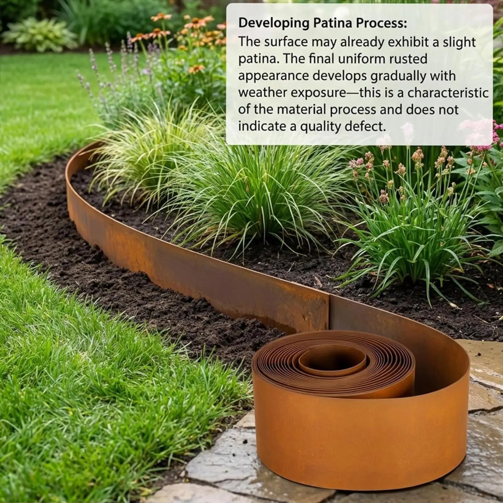 Garden Border Edging Protective Cuttable Weatherproof Steel Lawn Edging and Landscape Border for Indoor Greenhouse Yard Patio
