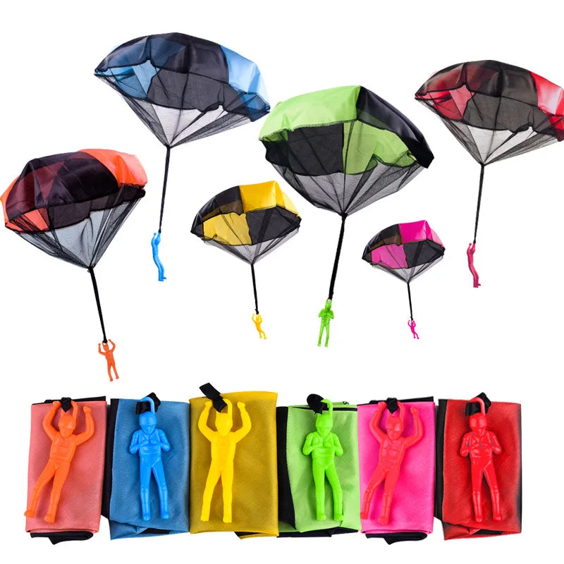 1pcs Hand Throwing Parachute Outdoor Funny Toys Game Play Toys for gift Parachute Sport with Mini Soldier Toys