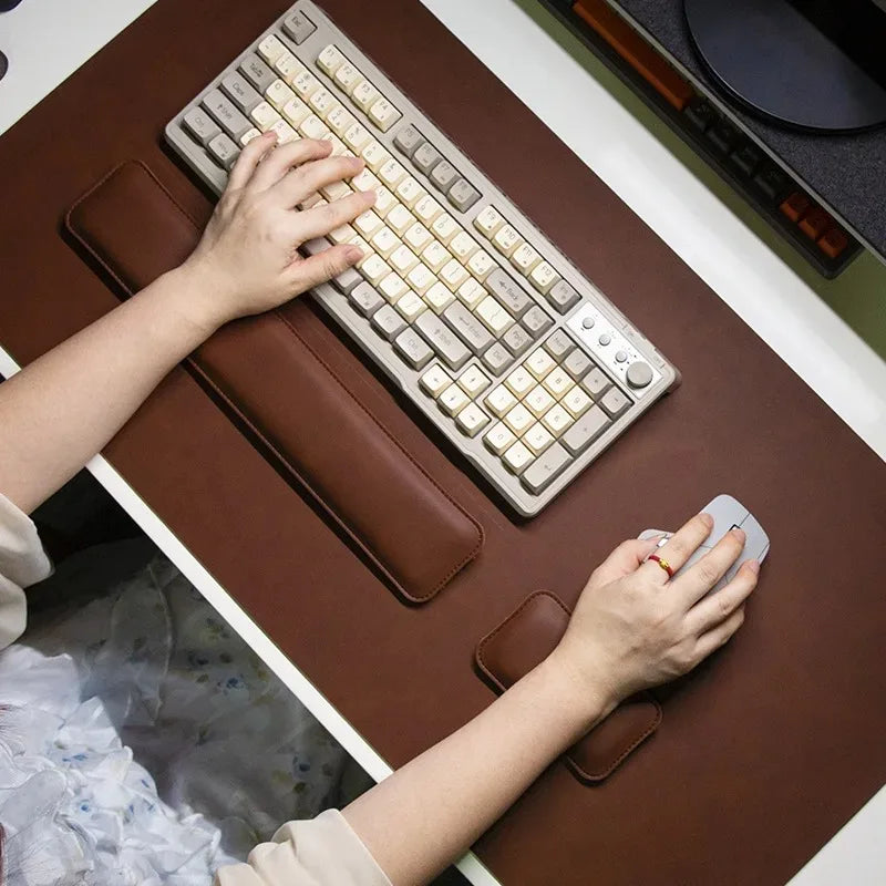 Wrist Pad Rest Keyboard Guard Three Pieces Desk Pad Waterproof PU Mouse Pad Large Mousepad Laptop Non-slip Desk Mat Mouse Mat CB DROPSHIPPING
