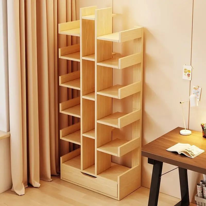 Living Room Bookshelf Solid Wood Cabinet Office Simple Of Modern Book Shelf Multi-Level Floor Standing Storage Rack Bookshelves