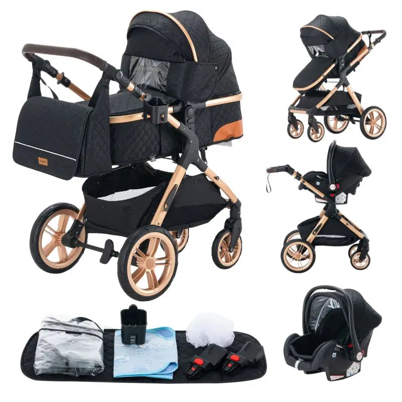 3-in-1 baby stroller travel system lightweight pram for newborns compact foldable Winter baby stroller baby buggy all-terrain CB DROPSHIPPING