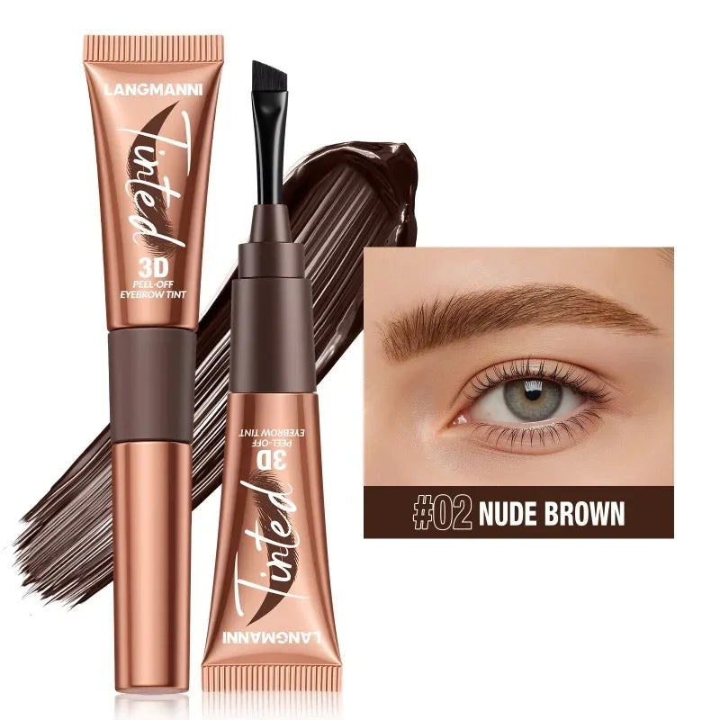 Peel Off Eyebrow Gel Cream Semi Permanent Brow Tint Long-Lasting Waterproof Transfer-Proof for Fuller Defined Brows Makeup