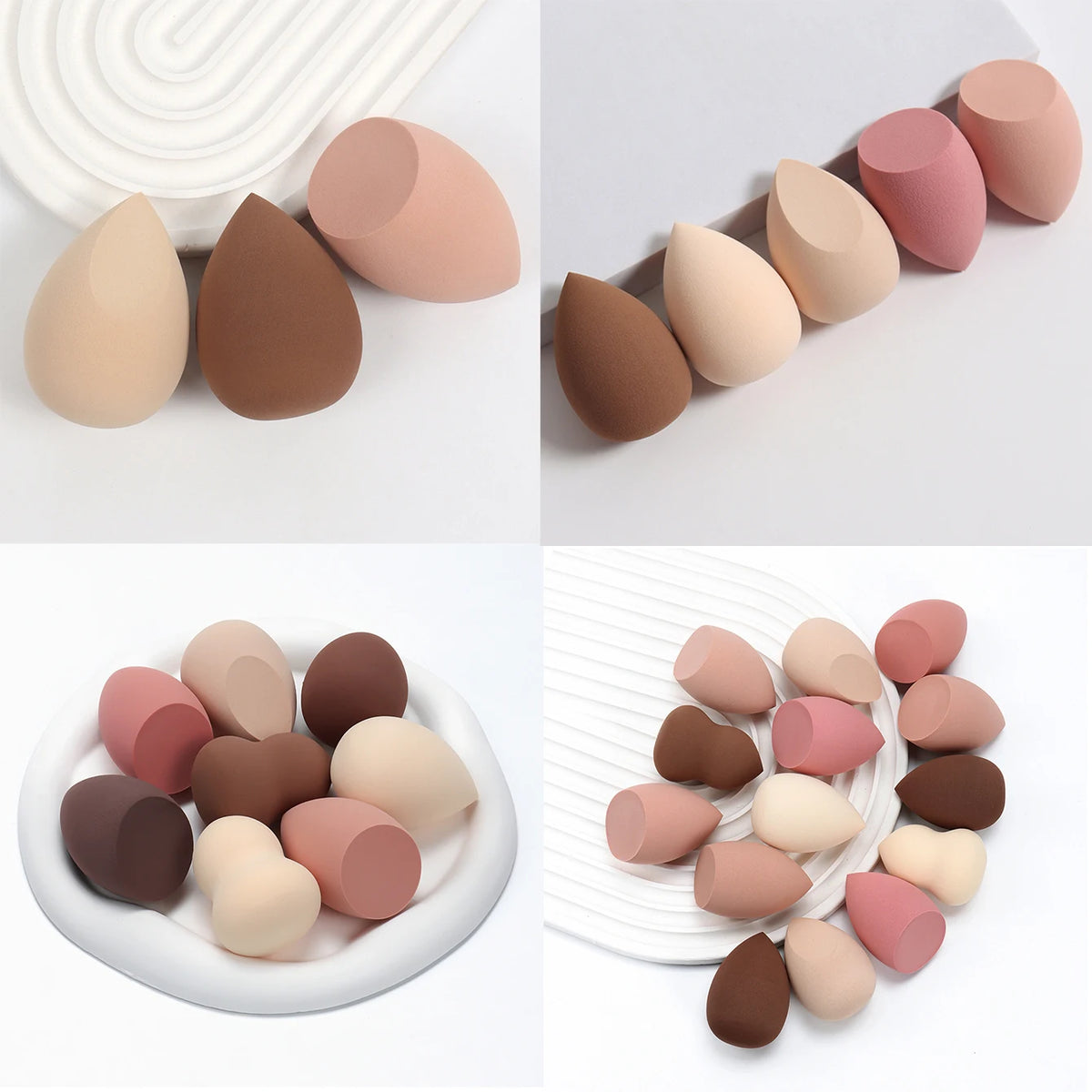 3/8/12/16/24/32/48Pcs Milk Coffee Makeup Sponge, Suitable for Applying and Setting Makeup, Suitable for All Skin Types CB DROPSHIPPING