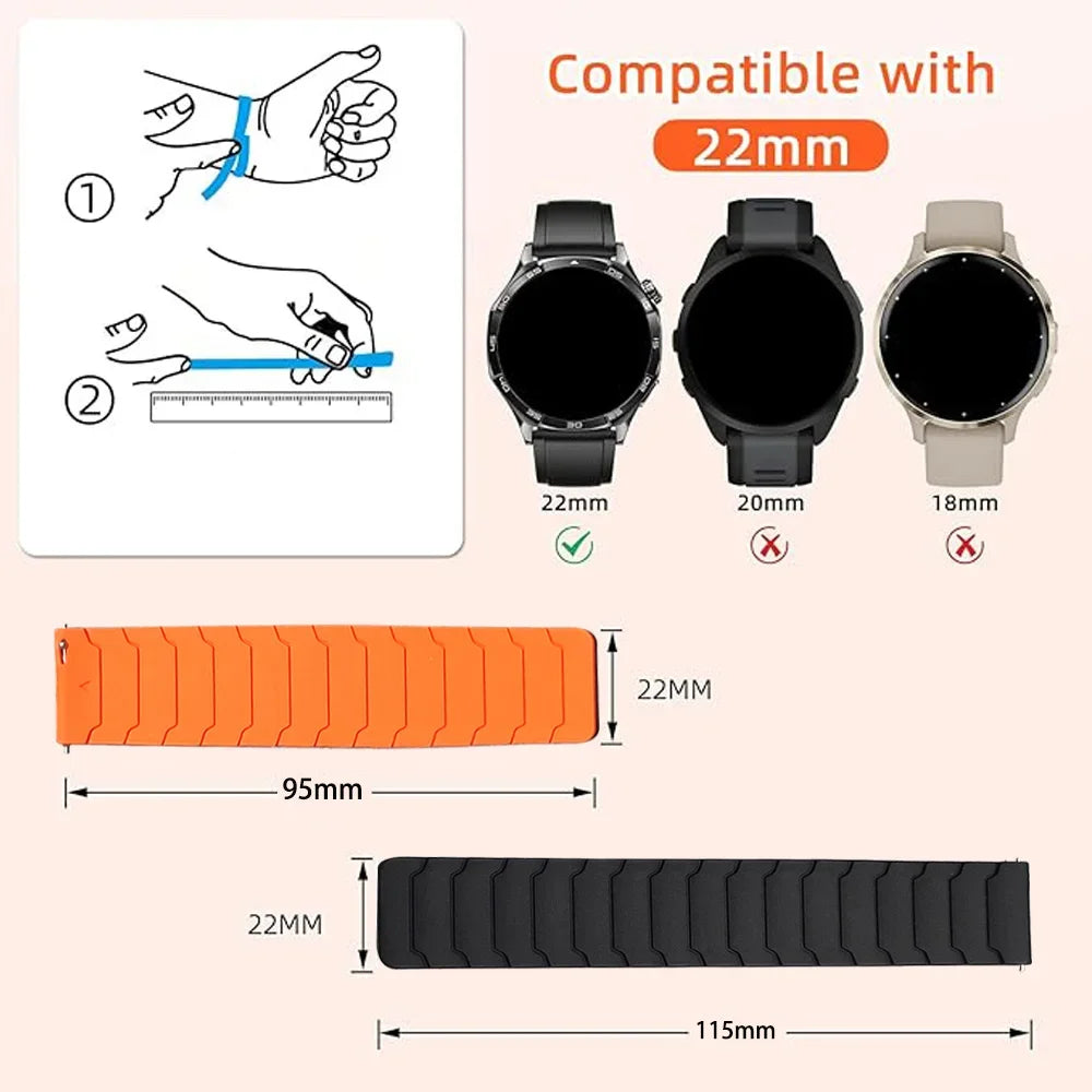 22mm Sport Magnetic Silicone Band For Realme Watch 5 Smartwatch Wrist Bracelet For Realme Watch S2/Realme S 2 2Pro 3 3 Pro Band CB DROPSHIPPING