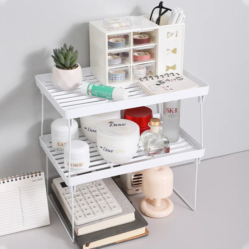 Home Closet Organizer Storage Shelf for Kitchen Rack Space Saving Makeup Organizer Wardrobe Decorative Shelves Cabinet Holders
