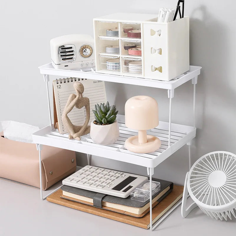 Home Closet Organizer Storage Shelf for Kitchen Rack Space Saving Makeup Organizer Wardrobe Decorative Shelves Cabinet Holders
