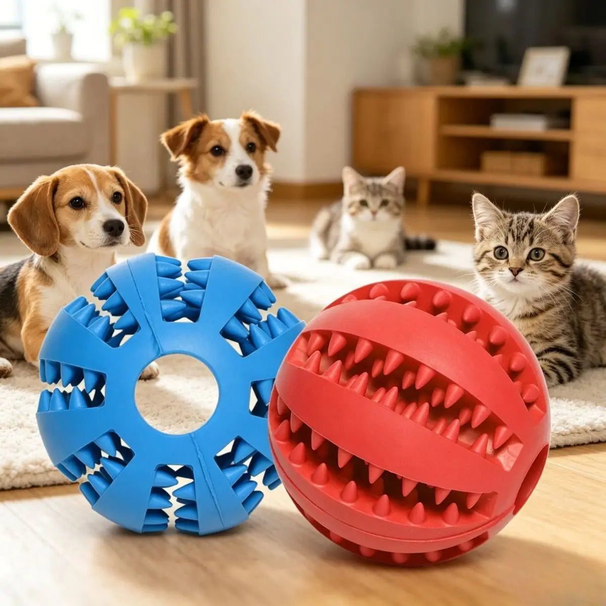Dog Toy Ball Bite Resistant Teething Toys Balls for Small/Medium/Large Dog and Puppy Cat Dog Pet Food Treat Feeder Chew Tooth CB DROPSHIPPING