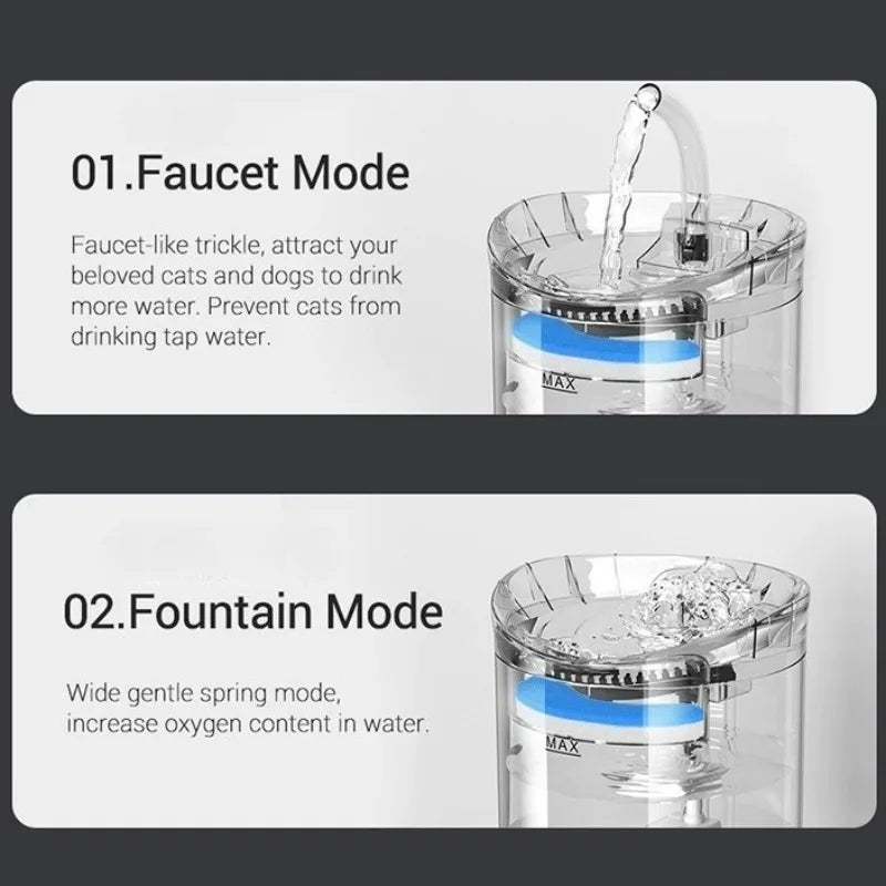 Auto Smart Cat Water Fountain Quiet Tilted Design Energy Efficient Pet Drinker for Fresh Water Circulation CB DROPSHIPPING