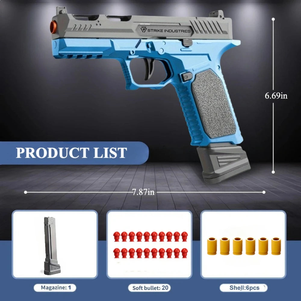 P320 Shell Throwing Continuous Firing Blowback Soft Bullet Toy Gun Outdoor Sport Shooting Game Christmas Gift for Children
