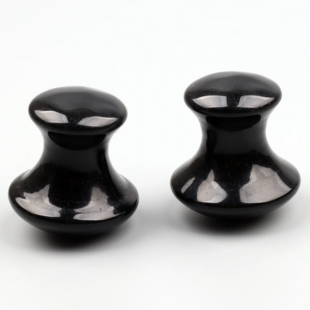 Obsidian Mushroom Face Care Massager Natural Crystal Gua Sha Tool Massage Head Eye Skincare Scraper Wrinkle Beauty Products CB DROPSHIPPING