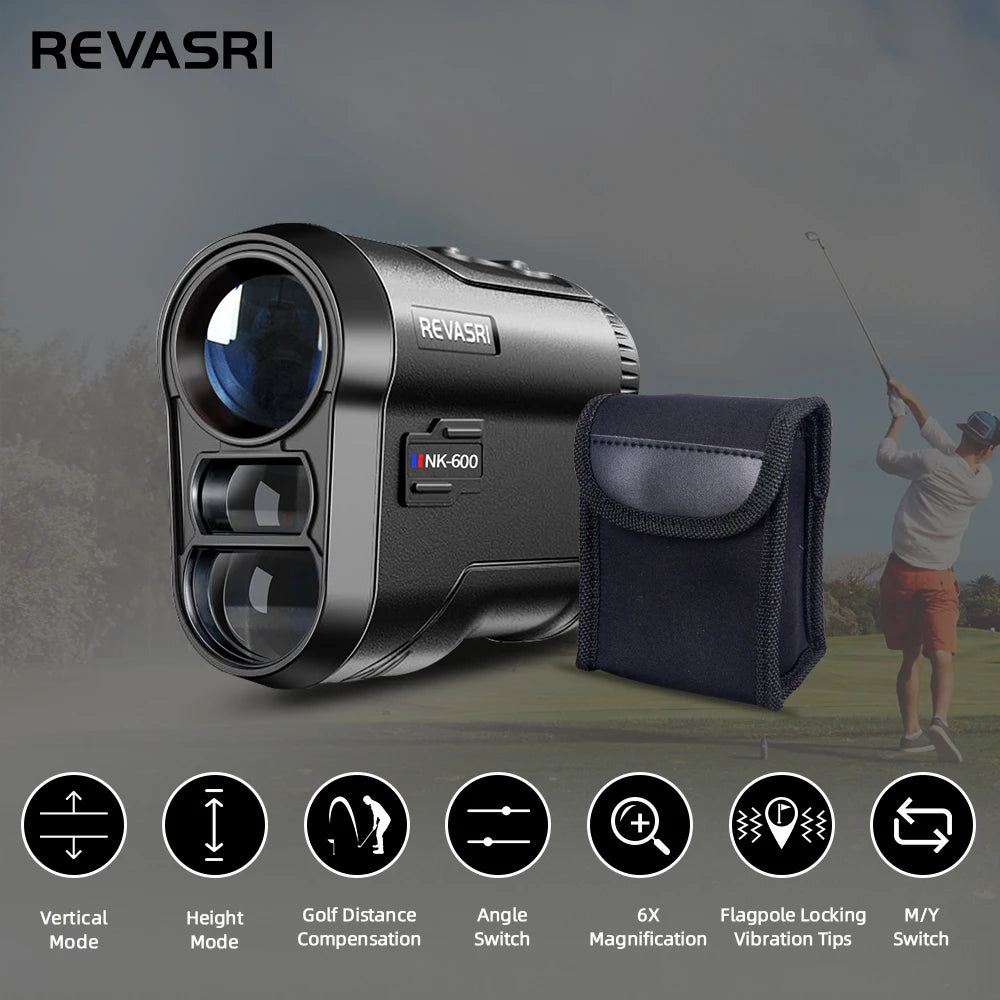 REVASRI Golf Laser Rangefinder 600M/800M/1000M with Slope and Flag Pole Lock Vibration for Golfing Sport, Hunting, Survey