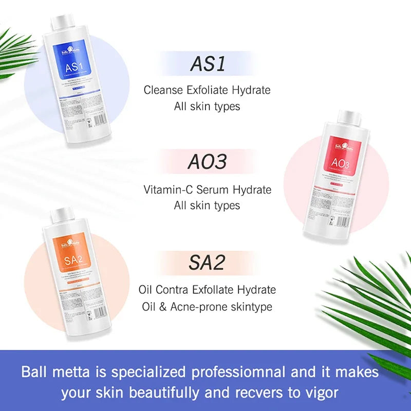 Facial Skincare Face Serum AS1 SA2 AO3 Aqua Peel Solution For Facial Machine Skin Deep Cleaning 400ml Kit of 3 Serums CB DROPSHIPPING