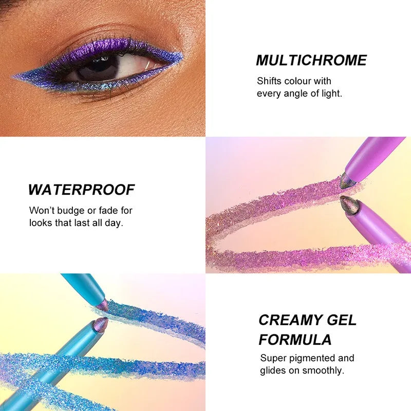 Pearlescent Aurora Purple Eyeliner Pen Chameleon Metallic Eye Liner Shiny Eyeshadow Lying Silkworm Green Blue Makeup Pigment CB DROPSHIPPING