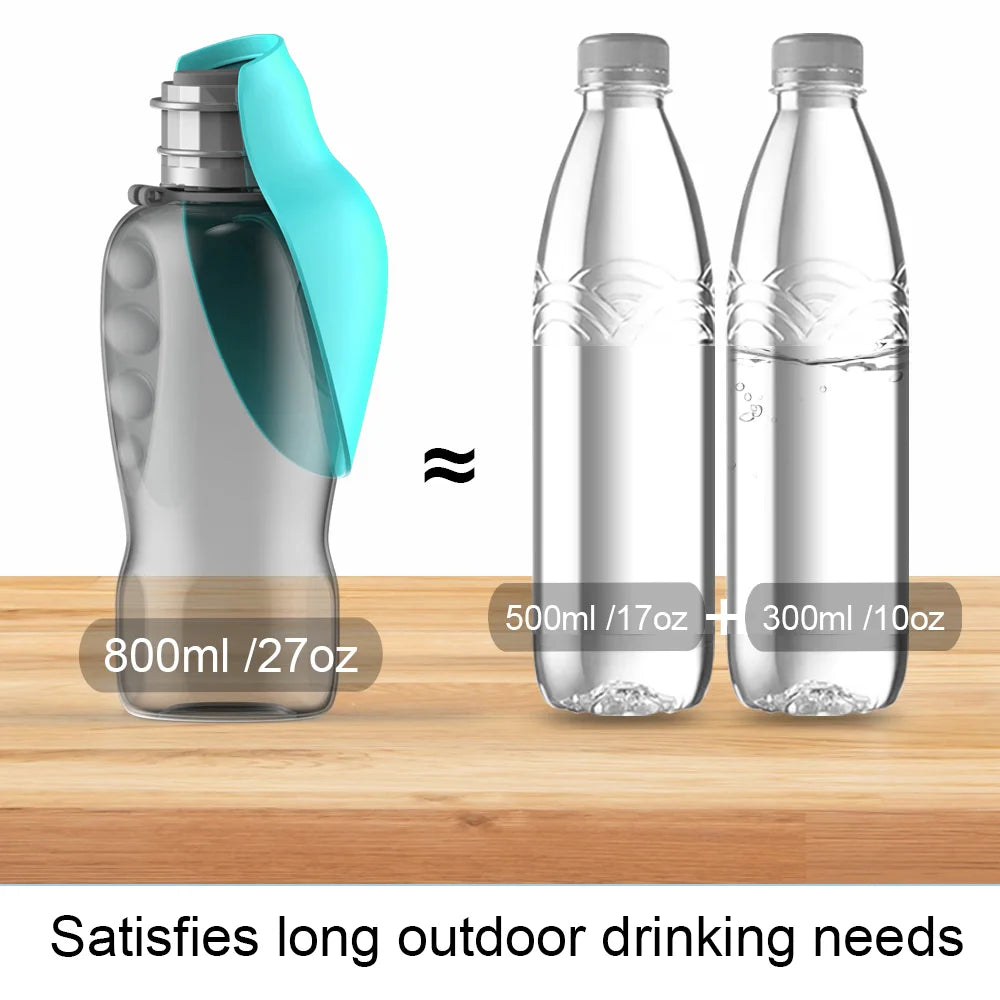 800ml Pet Water Bottle Portable Big Dogs Drinking Bowl High Capacity Leakproof Dog Water dispenser Outdoor Cat Labrador Supplies CB DROPSHIPPING