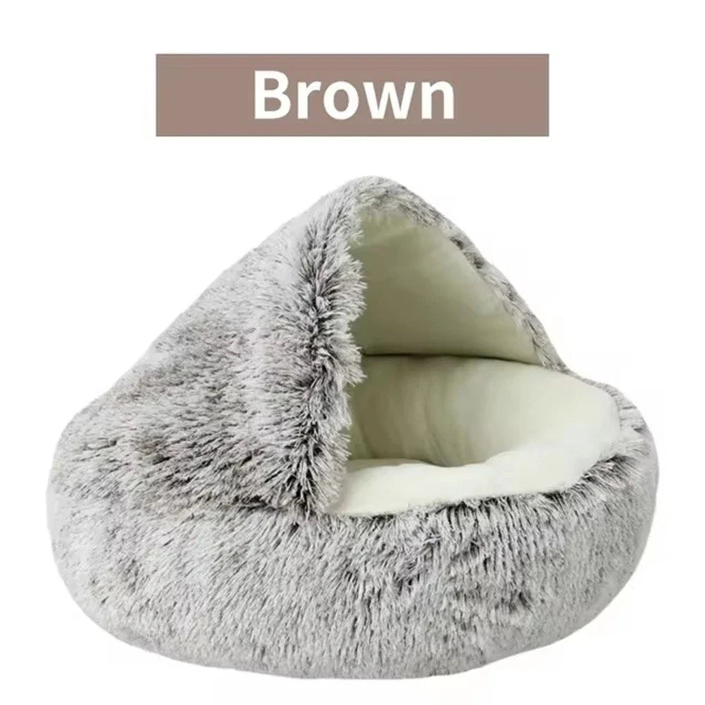 Winter Plush Pet Cat Bed Round Cat Cushion Cat House 2 In 1 Warm Cats Basket Pet Sleep Bag Kitten Nest Kennel for Small Dog Cats CB DROPSHIPPING