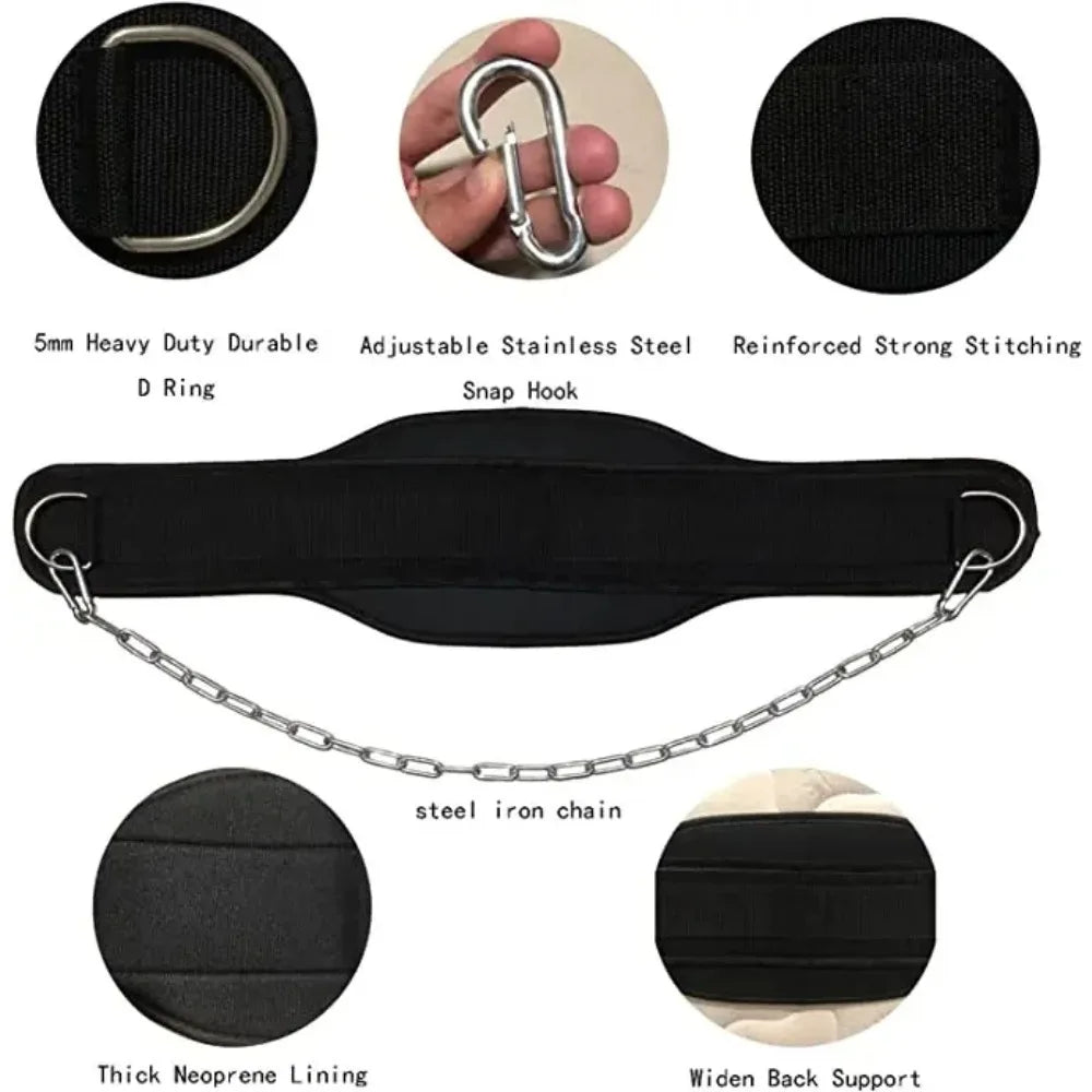 Fitness Dip Belt for Weight Lifting, Pullup, Squats & Dips - Gym Weight Belt for Strength Training Workout & Weightlifting CB DROPSHIPPING