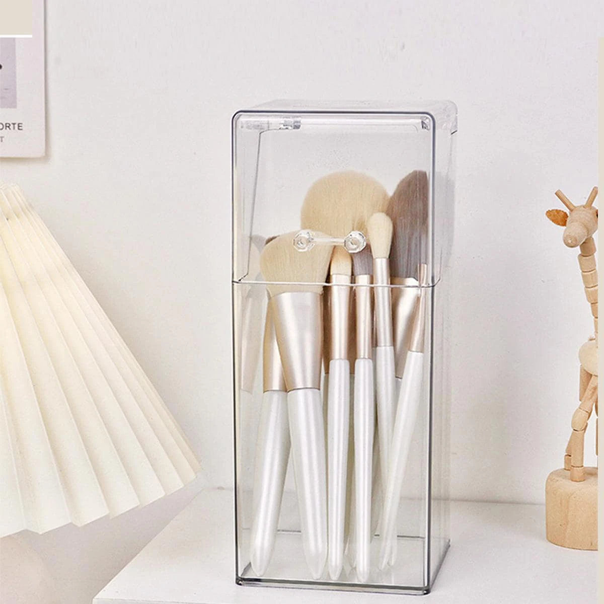 1pc makeup brush storage box, simple and transparent multifunctional makeup brush storage rack, simple, durable and practical CB DROPSHIPPING