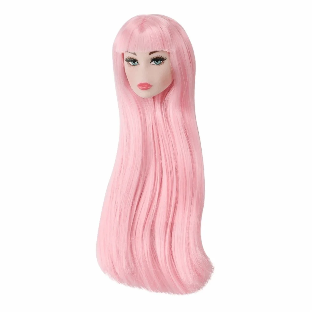 European Face Doll Head Long Hair White Normal Tan Skin Practice Makeup Head Fashion Doll Head for 11.5 Inch BJD Doll Body