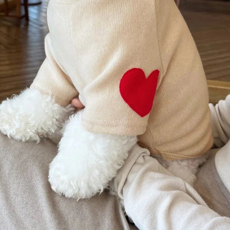 Autumn Winter Plush Love Sweater Pet Dog Cat Solid Base Coat Puppy Teddy Yorkshire Thickened Warm Clothing Lovely Clothes CB DROPSHIPPING