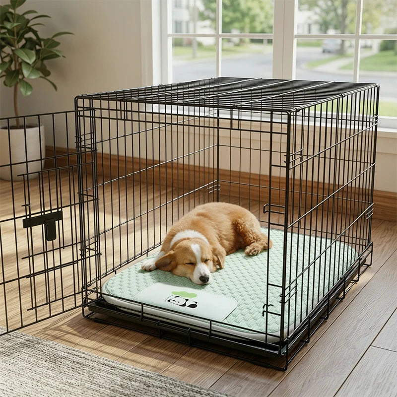 Summer Super Cool Ice Silky Fiber Dog Bed Pet Cooling Mat Breathable Heat Dissipation Dog Cat Mat Washable Pet Sleep Pad