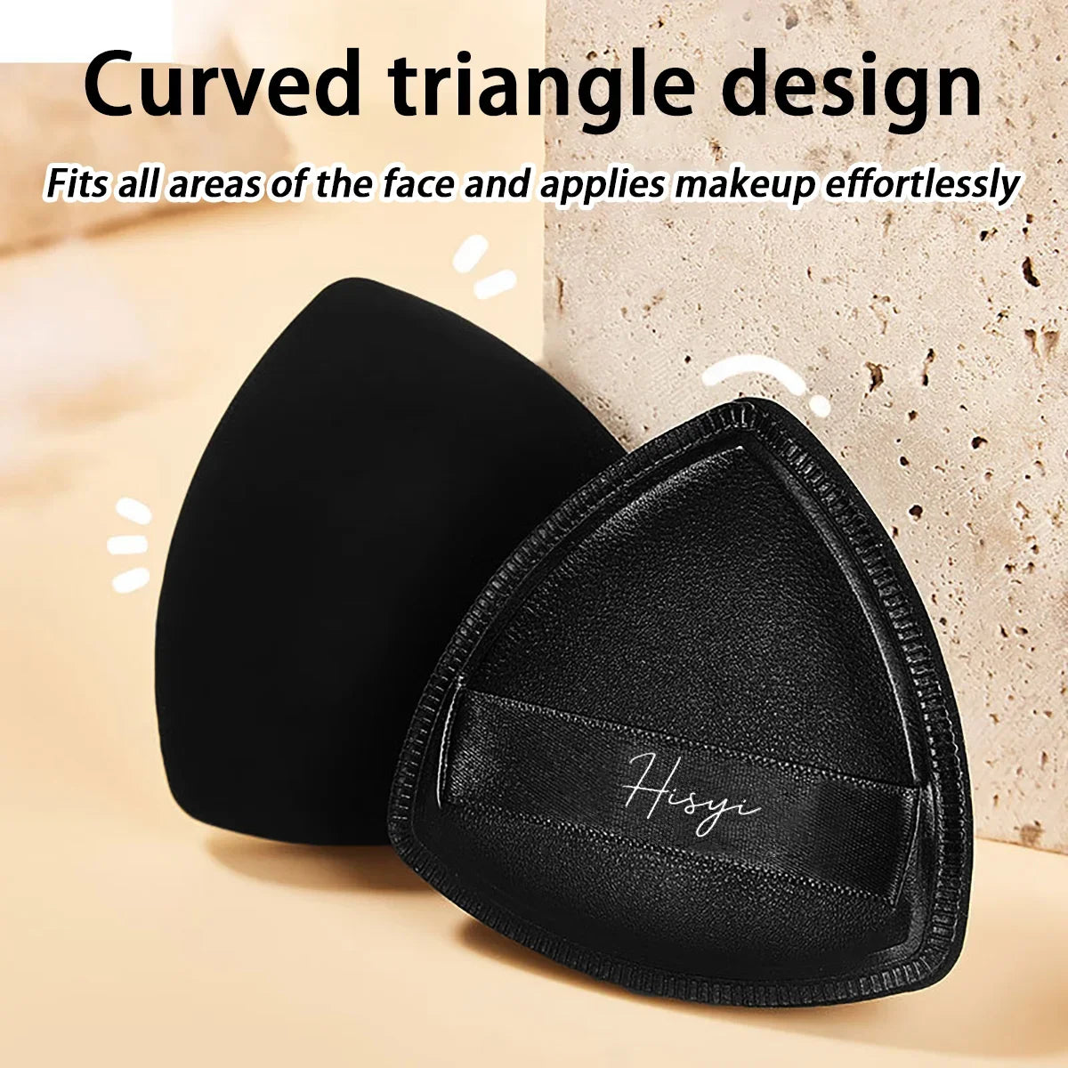 Black triangular makeup pad - Soft velvet cosmetic sponge for facial makeup. Beauty makeup sponge for applying foundation. CB DROPSHIPPING