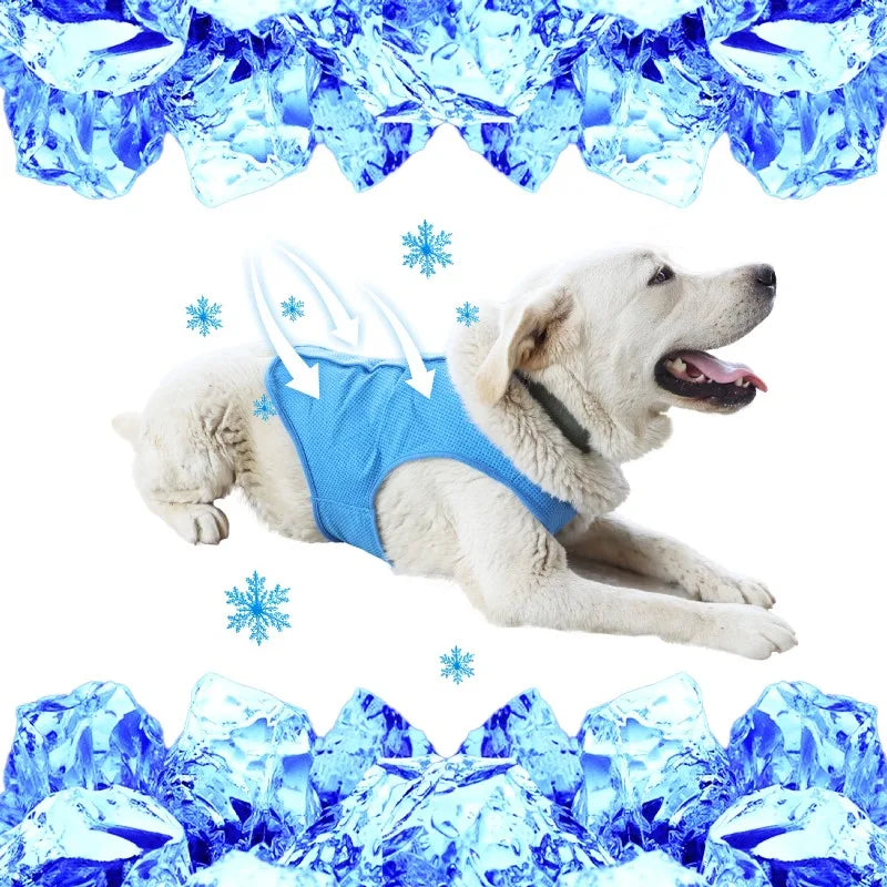 Dog harness Summer Pet Cooling Vest Ice Feeling Short Sleeve Thin Breathable Sun Protection Clothes for Dogs and Cats