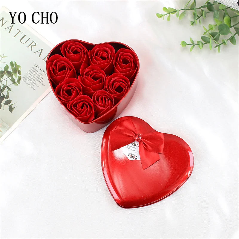 Heart Scented Bath Body Petal Rose Flower Soap Roses Bear Gift Box Valentine's Day New Year Wedding Decoration Selling Wedding