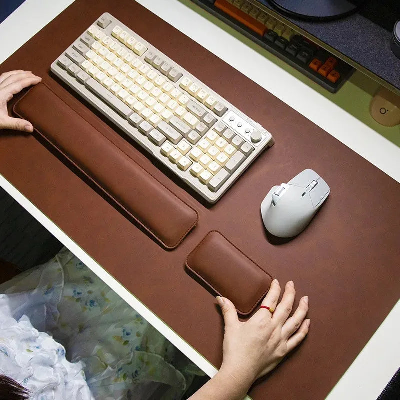 Wrist Pad Rest Keyboard Guard Three Pieces Desk Pad Waterproof PU Mouse Pad Large Mousepad Laptop Non-slip Desk Mat Mouse Mat CB DROPSHIPPING