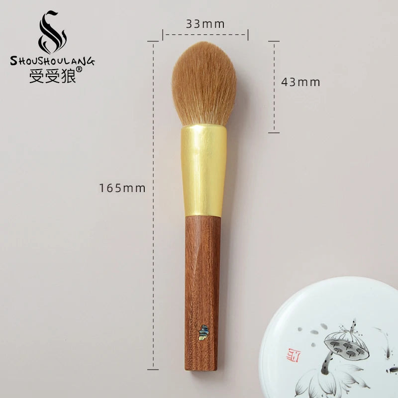 Soft Saibikoho Goat Hair Makeup Brush 1PC Shoushoulang High-end Hand Crafted Blush Contour Brush Rosewood Handle Makeup Brush