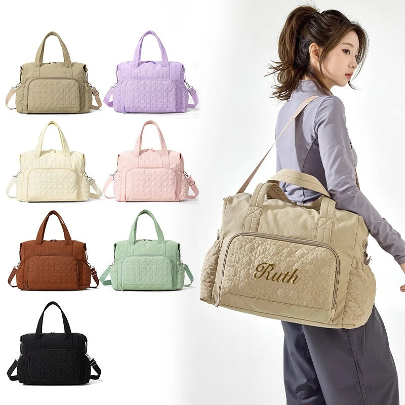 Personalized Large Capacity Mommy Bag for Women Tote Baby Diaper Nappy Bags Custom Baby Name Shoulder Solid Color Maternity Bags CB DROPSHIPPING
