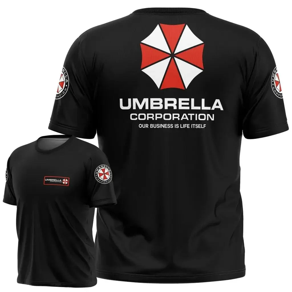2026 Summer New Style Resident Evil Umbrella Corporation T - Shirt - Black Iconic Logo & Slogan 3D Printed Perfect for Game Fans CB DROPSHIPPING