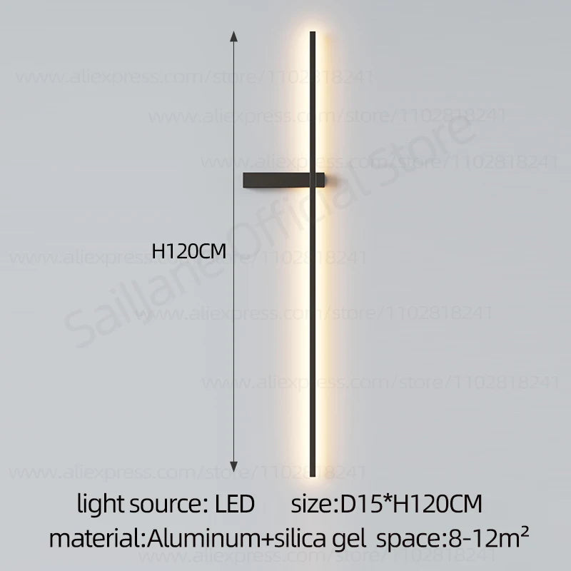 Modern Simple Living Room TV Background Wall Fitting Bedside Lighting In Bedroom Designer Staircase Light Long Indoor Wall Lamp