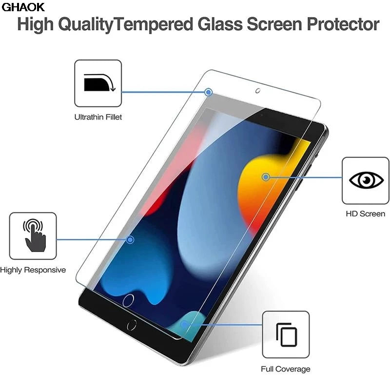 iPad 10.2inch tempered glass screen protector 9H hardness HD transparent screen protector 9th 8th 7th 2020  A2197 A2602 A2603 CB DROPSHIPPING