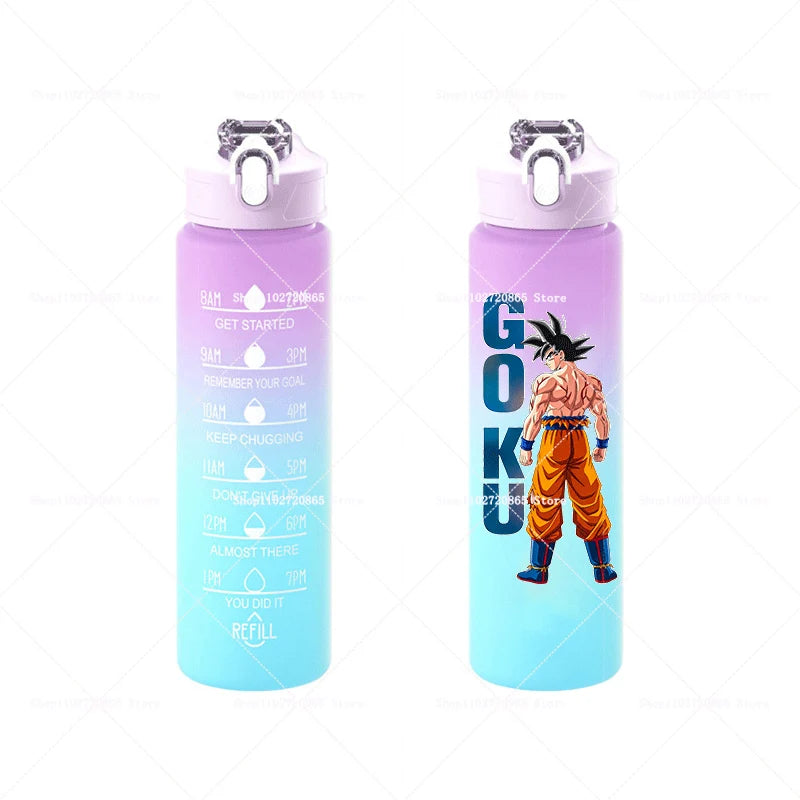 750ML Dragons Ball Water Cup Goku Anime Cartoon Drink Bottles Men Leak Proof Portable Plastic Large Sport Gym Straw Kettle Gift