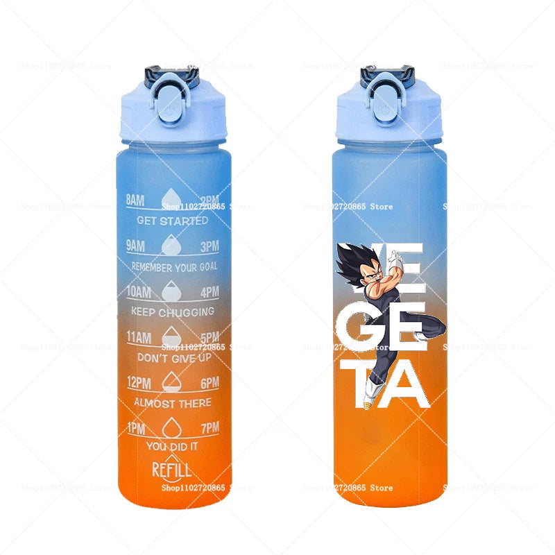 750ML Dragons Ball Water Cup Goku Anime Cartoon Drink Bottles Men Leak Proof Portable Plastic Large Sport Gym Straw Kettle Gift