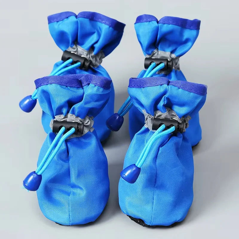 4pcs/set Anti-slip Puppy Shoes Waterproof Winter Boots for Small Medium Dogs Foot Cover Rain Snow Booties Pet Paw Accessories CB DROPSHIPPING