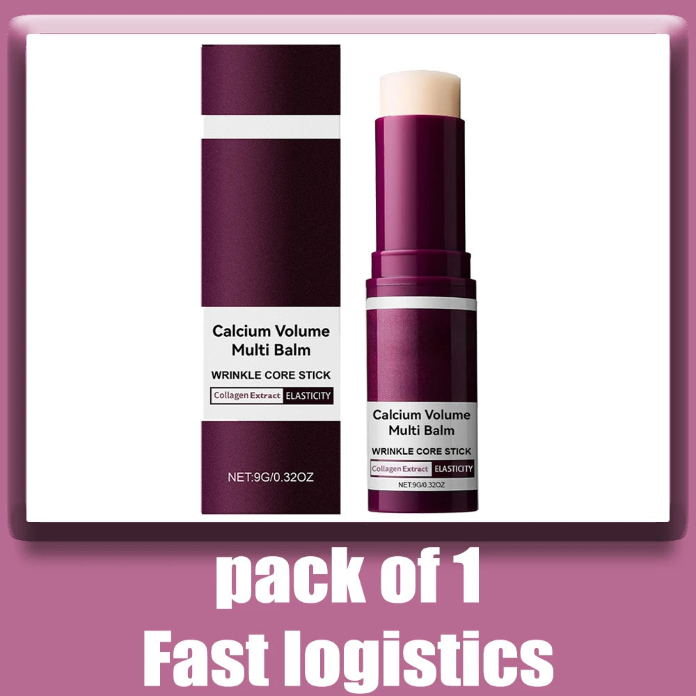 Calcium Volume Multi Balm Korean Skincare Stick,Face & Eye Cream,Collagen Deep Moisturizing Anti-Wrinkle,Suitable for Pre Makeup