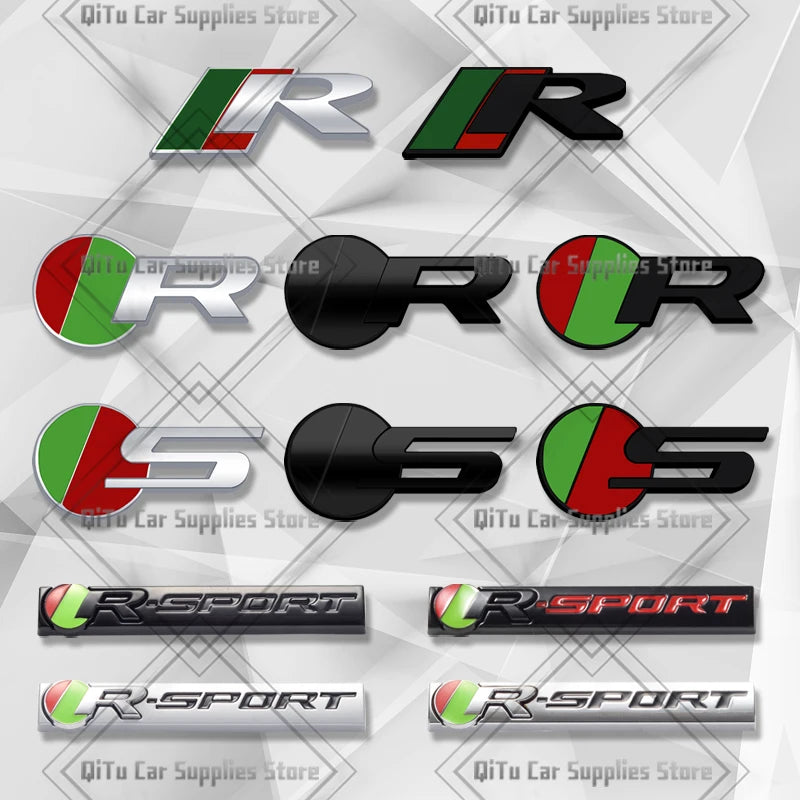 Zinc Alloy S R Sport Badge Car Body Trunk Emblem 3D Grille Sticker For F-Type F-Pace S-Type XFR XE XF XJ XK XJR XFR XEL XJS XJ6 CB DROPSHIPPING