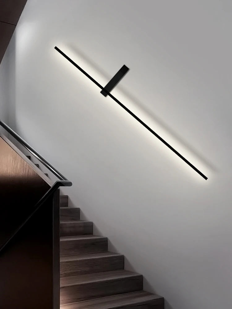 Modern Simple Living Room TV Background Wall Fitting Bedside Lighting In Bedroom Designer Staircase Light Long Indoor Wall Lamp
