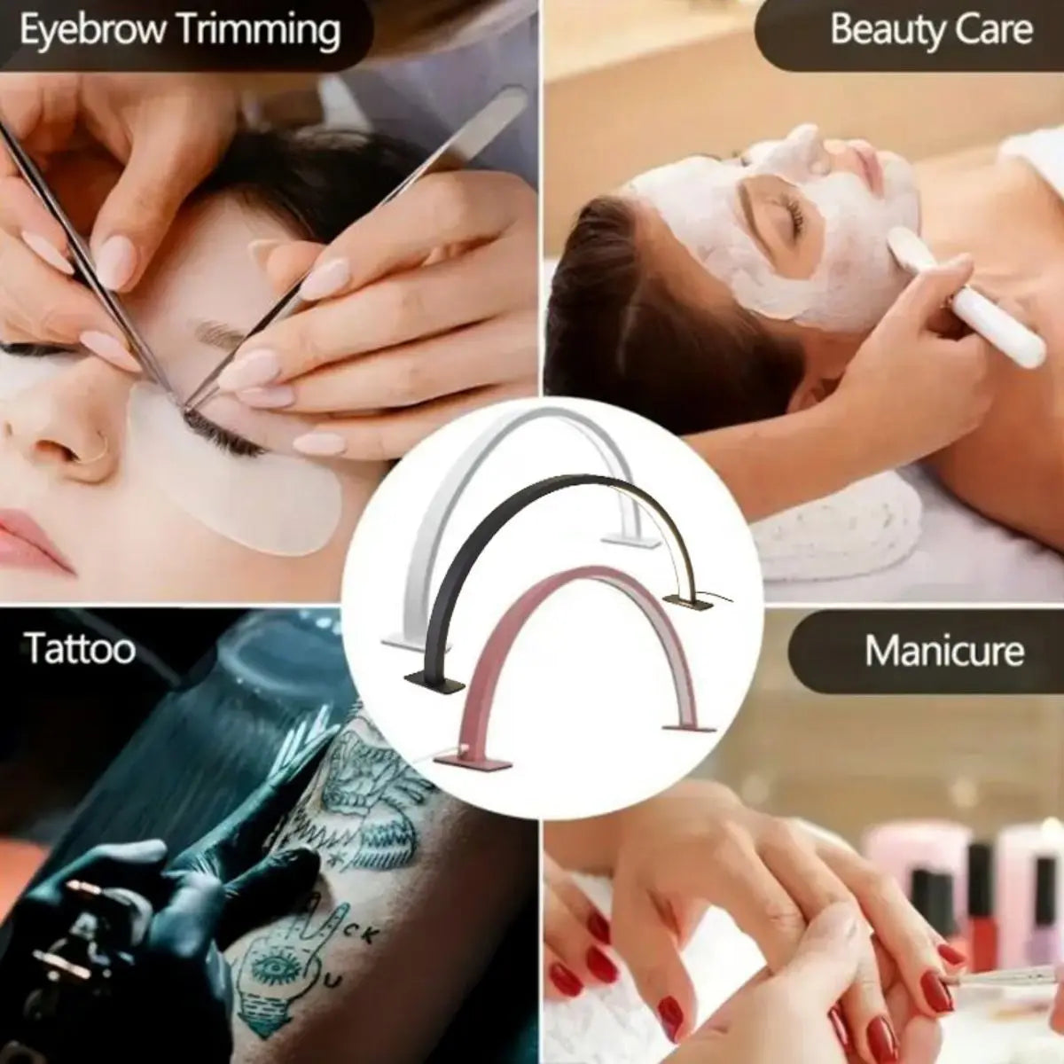The 1pc crescent shaped nail lamp has adjustable brightness and color temperature, suitable for extending nails, eyelashes, and