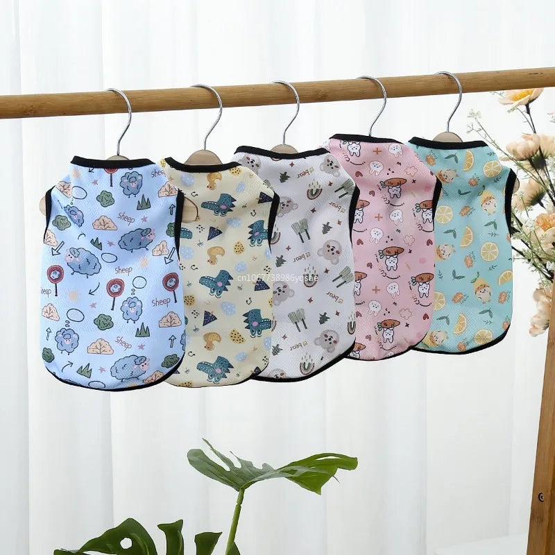Dog Clothing Summer Soft Cat Shirt for Cats Spring Medium York T-Shirt Pet Puppy Sweatshirt York Apparel Cooling Vest 강아지옷 강아지