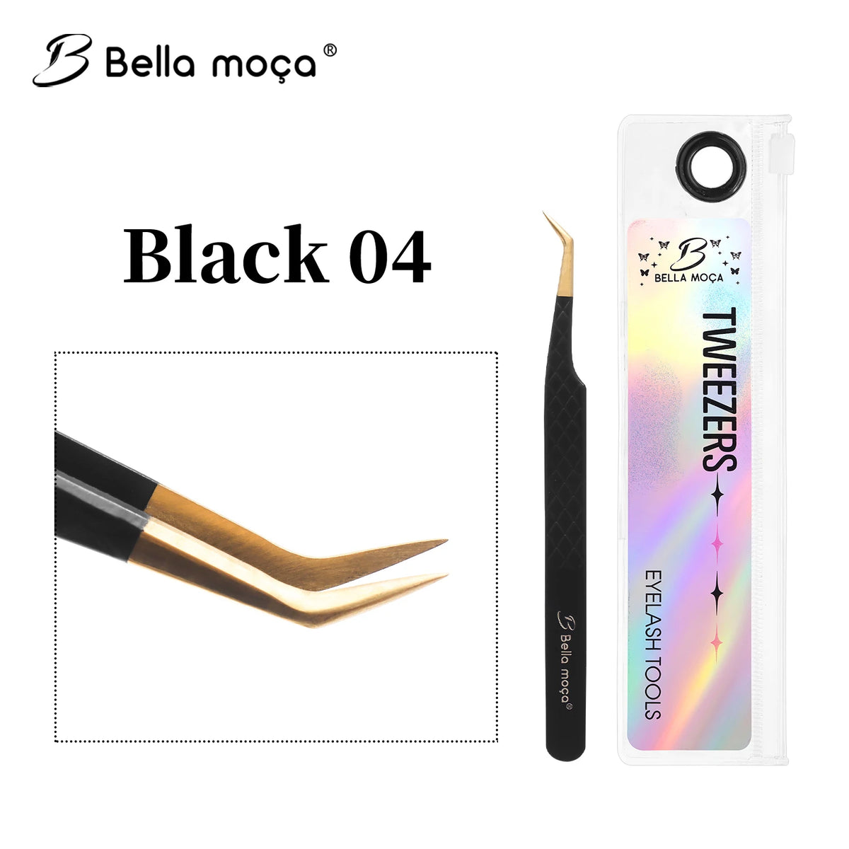 Bella moça Lash Tweezers Stainless Steel Eyelash Nail Tools Accurate Tweezers Nippers Pointed Clip Set Makeup Tools