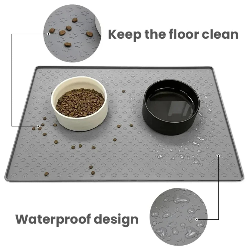 Pet Placemat Cat Dog Drinking Feeding Placemat Feeder Mats Cat Feed Mat Dog Food bowl Mat Silicone Waterproof Pet Bowl Pad 2025 CB DROPSHIPPING