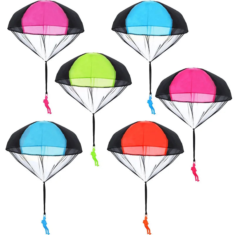 1pcs Hand Throwing Parachute Outdoor Funny Toys Game Play Toys for gift Parachute Sport with Mini Soldier Toys